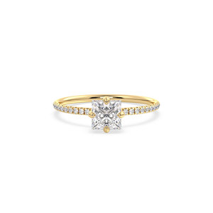Anillo Solitario REYES con Halo Oculto de Moissanita Corte Princesa de 1.06 Quilates, Plata de Ley 925, Certificado GRA, Joyería Fina - Product Image 2