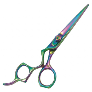 Rainbow Stainless Steel Hair Scissors Salon <b>Barber</b> Cutting Shears Straight <b>Blade</b> Right Hand Use Made in Pakistan - Product Image 2