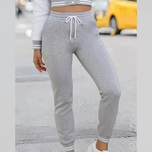 Wholesale Regular Fit Casual Cotton Fleece Trouser Women High Quality Lightweight Winter OEM High Waist Wide Leg Anti-static - Product Image 2