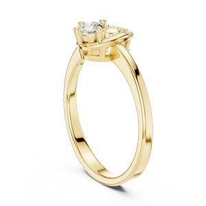 Luxury Round Cut Moissanite Cluster Engagement Ring 18K Yellow Gold Alloy <b>Horseshoe</b> Prong Setting Bridal Ring for Women - Product Image 4
