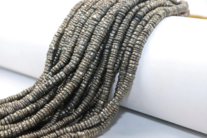 Perles Heishi en pyrite AAA 6-6,5 mm, 16 pouces, forme de pneu lisse, pour la fabrication de bijoux - Product Image 4