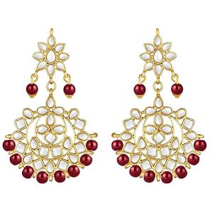 Ensemble de bijoux ethniques plaqués or pour femmes avec perles rouges et motif de fleur en cristal pour mariage ou fête - Product Image 4