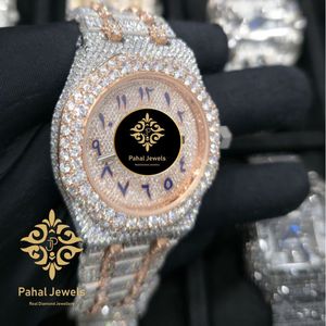 Montre de luxe pour femmes Pahal Jewels avec diamants, boîtier rond en acier inoxydable de 40 mm, cristal saphir, mouvement à quartz analogique - Product Image 4