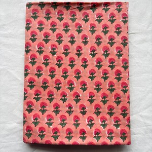 Hand Block Printed Cotton <b>Fabric</b> Turquoise Floral Border Print Indian Handmade Soft Cotton <b>Fabric</b> Dress Material - Product Image 1