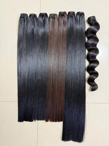 Extensiones de Cabello Humano Liso al Por Mayor, Color Negro y Marrón Natural, Cabello Sedoso y Suave - Product Image 1