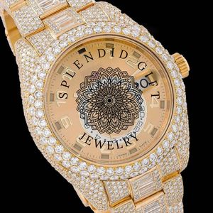 SPLENDID GIFT JEWELRY นาฬิกาเพชร ตัวเรือนทรงกลมสีเงิน 28 มม. ระบบอนาล็อก ETA สายโมอิสซาไนต์ 20 ซม. สำหรับทุกเพศ หรูหรา - Product Image 4
