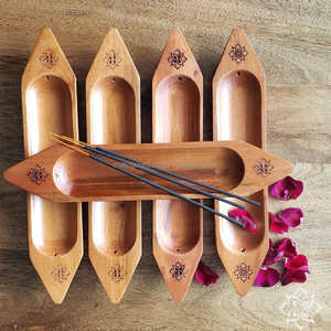 Luxury Handmade Customized Wood Incense Holder Polished Brass Finish <b>Removable</b> Design Buddhist Theme Tabletop for Home - Product Image 1