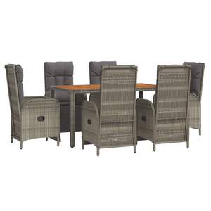 Conjunto de Comedor para Jardín Mediano en Ratán Sintético Gris, Muebles de Exterior Elegantes y Duraderos - Product Image 3