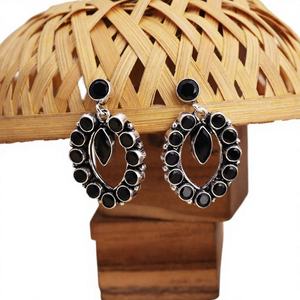 Boucles d'oreilles en argent antique oxydé POUR FEMMES Bijoux ethniques bohèmes Cadeau pour elle - Product Image 1