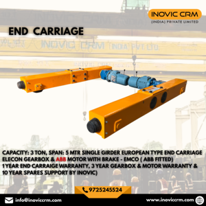 Carro de extremo de tipo europeo de alta resistencia INOVIC CRM para grúas puente monoviga de 1, 2, 3 y 5 toneladas |   Caja de Cambios para Motor - Product Image 3