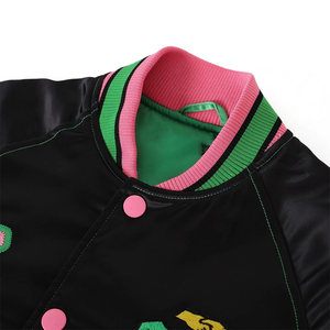 Veste universitaire unisexe dégradée à col rabattu, fermeture boutonnée, coupe classique, style décontracté, idéale pour le printemps, en polyester, tendance - Product Image 5