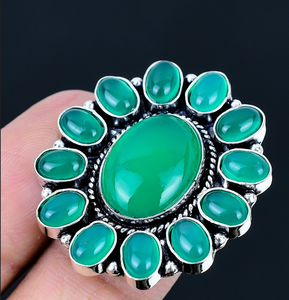 Anillo Alternativo con Forma de Flor y Piedras Preciosas Naturales, Regalo de Joyería Especial para Mamá, Joyería Floral - Product Image 1
