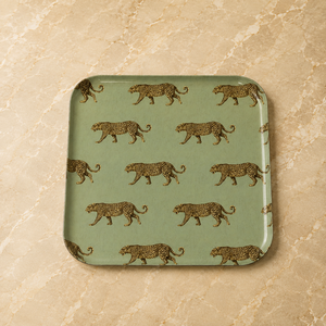 Plateau de service rectangulaire décoratif en émail motif paon, résistant aux rayures, pour thé, café, collations et aliments - Product Image 5