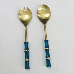 Durable Metal <b>Salad</b> Server Set Stainless Steel Serving <b>Tools</b> for Restaurants and Resorts - Product Image 1