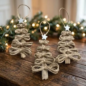 Décoration de Noël en macramé en forme d'étoile en corde de coton légère faite à la main, personnalisable pour la maison et les fêtes - Product Image 6