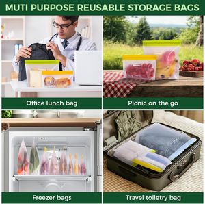 Sacs de congélation réutilisables de type stand-up, compatibles lave-vaisselle, extra épais, pour le stockage des aliments - Product Image 3