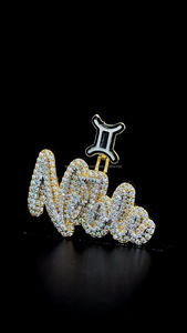 2025 Fine 925 Argent Moissanite Lettre Pendentifs Charmes Or Hip Hop Glacé Logo Nom Pendentif Personnalisable Fête Cadeaux pour Hommes - Product Image 2