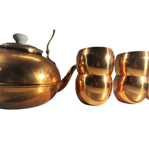 Juego de café vintage de cobre puro con acabado pulido para restaurante, hogar y hotel, juego de té metálico para cocina. - Product Image 3