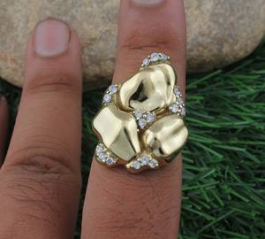 Gold Plated CZ Sterling Silver Wedding Classic Tarnish Free Waterproof <b>Plain</b> Band Minimalist Dome <b>Ring</b> Gold Jewelry Women - Product Image 4