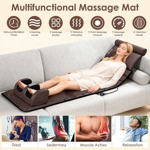 Matelas de massage multifonctionnel Shiatsu pour le cou et les pieds, coussin lombaire, tapis de massage complet pour le corps, coussin de chaise avec fonction de chauffage, minuterie et sac de transport - Product Image 3
