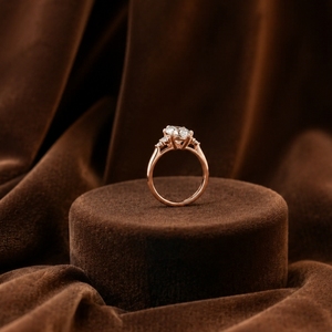 Anillo de Compromiso con Diamante en Forma de Marquesa, Oro Rosa Vermeil de 10K, Anillo de Boda, Moissanita Certificada GRA - Product Image 2