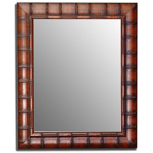 Bamboo Wall Mirror <b>Floating</b> Shelf Modern Decor - Product Image 1