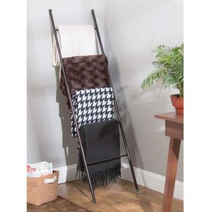 Portasciugamani e portaoggetti autoportante in metallo nero opaco per bagno, camera da letto e lavanderia - Product Image 3