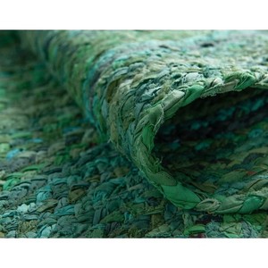 Best Selling Luxury Green Chindi Solid Area <b>Rug</b> Direct Factory Price Indian Manufactured Flat Weave Technique for Prayer Beach - Product Image 2