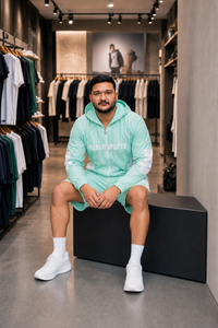 REXFIT SPORTS 2026 Ensemble veste coupe-vent et short en nylon vert menthe personnalisé, marque privée, streetwear et vêtements de sport pour hommes - Product Image 5