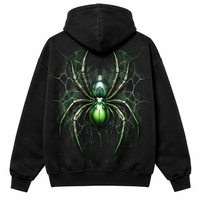 Sweat à capuche personnalisé en coton 100% respirant et à séchage rapide avec motif araignée, écologique, pour hommes et femmes - Fournisseur OEM, faible MOQ