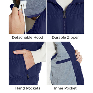 Men Quilted Puffer Vest Sleeveless Winter Jacket Warm Lightweight Body <b>Warmer</b> Outdoor Casual Windproof OEM Design - Product Image 3
