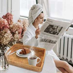 Bandeja de Servir de Ratán de Primera Calidad con Asa, Apta para Cocina, Sala de Estar, Interiores y Exteriores al Precio Más Bajo - Product Image 5