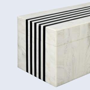 Caja de Almacenamiento Rectangular de Madera AL MALIK CRAFT AMC, Diseño a Cuadros Blanco y Negro, Organizador de Joyas y Cosméticos, Multiusos 0-1L - Product Image 2