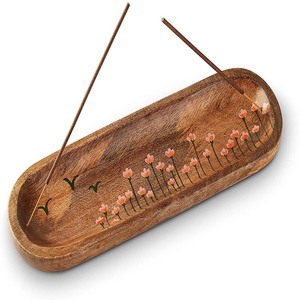 Natural Wood Boat Shape <b>Incense</b> <b>Holder</b> and Ash Catcher Minimalist Meditation Rectangular Design <b>Incense</b> <b>Holders</b> - Product Image 1