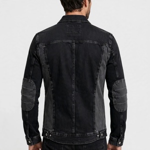 <b>Men's</b> Custom Color <b>Denim</b> <b>Jacket</b> Slim Fit Turn Down Collar Washed Casual Style <b>With</b> Zippers Front Logo Autumn Wear - Product Image 2