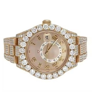 Rose Gold <b>Women</b> Luxury <b>Watch</b> Full Diamond Bezel Bling Analog Quartz Metal <b>Bracelet</b> Dress <b>Watch</b> - Product Image 5