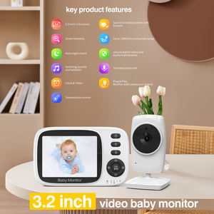 Caméra de surveillance pour bébé au prix d'usine, écran LCD de 3,2 pouces, zoom 2x, batterie 2100 mAh, vision nocturne, audio bidirectionnel, moniteur de sommeil pour bébé - Product Image 2