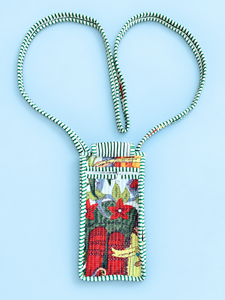 Bolso Bandolera Retro con Cuentas, Estampado Figurativo Multicolor, 3 Cierres de Cremallera Hechos a Mano, Estilo Simple, para Uso Diario, Porta Dispositivos Digitales - Product Image 4