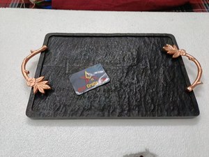 High Quality Resin Serving <b>Tray</b> With Metal Handle Home Hotel Restaurant Use Coffee Tea <b>Tray</b> <b>Table</b> Decor By Star Crafts India - Product Image 2