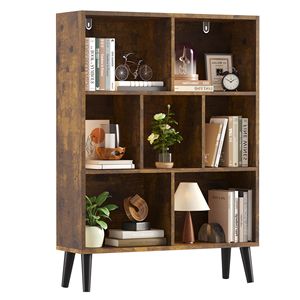 Étagère à livres en bois à 3 niveaux, bibliothèque ouverte autoportante avec pieds, organisateur de rangement pour chambre à coucher et salon - Product Image 1
