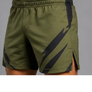 Conjunto de Camiseta y Pantalones Cortos de Spandex y Poliéster Verde Oliva con Detalles Negros para BJJ y Deportes Mixtos (MMA) - ¡Gran Venta! - Product Image 5