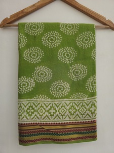 Handcrafted Wooden Block Print Cotton Sarongs Pareos & Scarves with Zari Silk Border Lightweight Women’s Beachwear Wholesale - Product Image 4