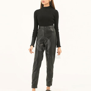 Pantalones de Cuero para Mujer, Corte Recto Clásico de Invierno, Secado Rápido, Transpirables, para Oficina Moderna y Estilo de Fin de Semana - Product Image 2