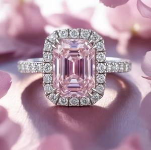 แหวนเพชรมรกตและอัญมณี925สีเงินสเตอลิงสำหรับสุภาพสตรี-หมั้นสุดหรูและเครื่องประดับครบรอบ - Product Image 3