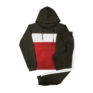 Survêtement unisexe à blocs de couleur, à capuche, manches longues, coupe décontractée, pour l'automne, avec poches latérales, 100 % coton, poids moyen - Product Image 6
