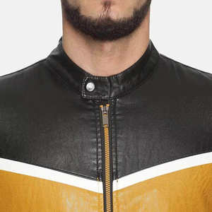 เสื้อแจ็คเก็ตหนังแท้สองสีสำหรับผู้ชาย คุณภาพสูง หนังวัวแท้ อุ่นสบายสำหรับฤดูหนาว แขนยาว ซิปหน้า - Product Image 5