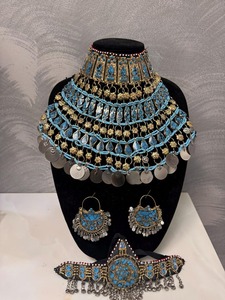 Premium Quality Hand Crafted Afghan Kuchi Jewelry Sets <b>Choker</b> Necklace Earrings Jewellery Set For Women Available For Sale - Product Image 3