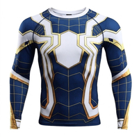 T-shirt de compression premium pour homme, inspiré des super-héros, haut de performance athlétique à manches longues, t-shirt de compression pour la gym et l'entraînement