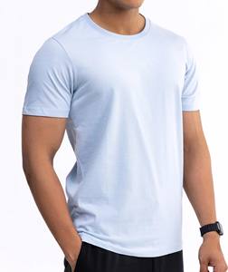 Haute qualité lourd 100% coton t-shirts surdimensionné grande taille hommes T-shirt personnalisé col rond manches courtes couleur claire - Product Image 5