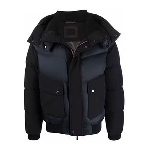Veste matelassée noire personnalisée pour homme, haute qualité, chaude, streetwear d'hiver, vêtements d'extérieur, vente en gros OEM - Product Image 1